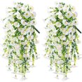 thumbnail image 1 of BITOUSHI 2 Pack Artificial Hanging Flowers Outdoor Spring Decoration, Fake Hanging Vine Plants UV Resistant, Faux Daisy Flower Eucalyptus for Outside Home Indoor Porch, 1 of 8