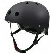CONAVAS Skateboard Bike Helmet - Lightweight, Adjustable & Design of Ventilation Multi-Sport Helmet for Bicycle Skate Scooter 3 Sizes for Adult Youth & Kids - Black - S