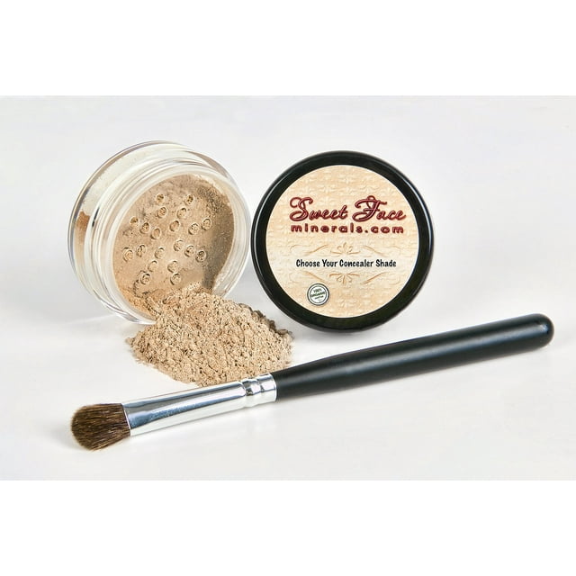 CONCEALER with BRUSH SET Full Size Mineral Makeup Powder Kit Sheer Bare