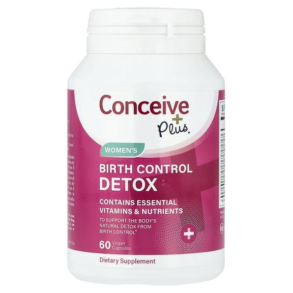 Conceive Plus Women's Birth Control Detox, 60 Vegan Capsules