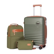CONCEPTEN 3-Piece Carry on Luggage Set, 20 Inch Airline Approved Hardshell Suitcase with Spinner Wheels, Lightweight ABS Travel Luggage with TSA Lock, Backpack 