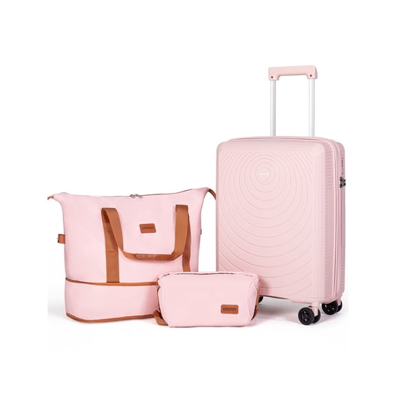Concepten 3-Piece Carry on Luggage Set, PP Material Hard Shell Suitcase with TSA Lock for Rotating Wheels,Lightweight and Drop Resistant Suitcase