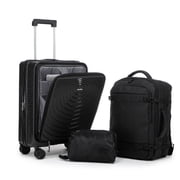 CONCEPTEN Front-Opening 3-Piece PP Material Luggage Set, Featuring Swivel Wheels And TSA Lock For Travel