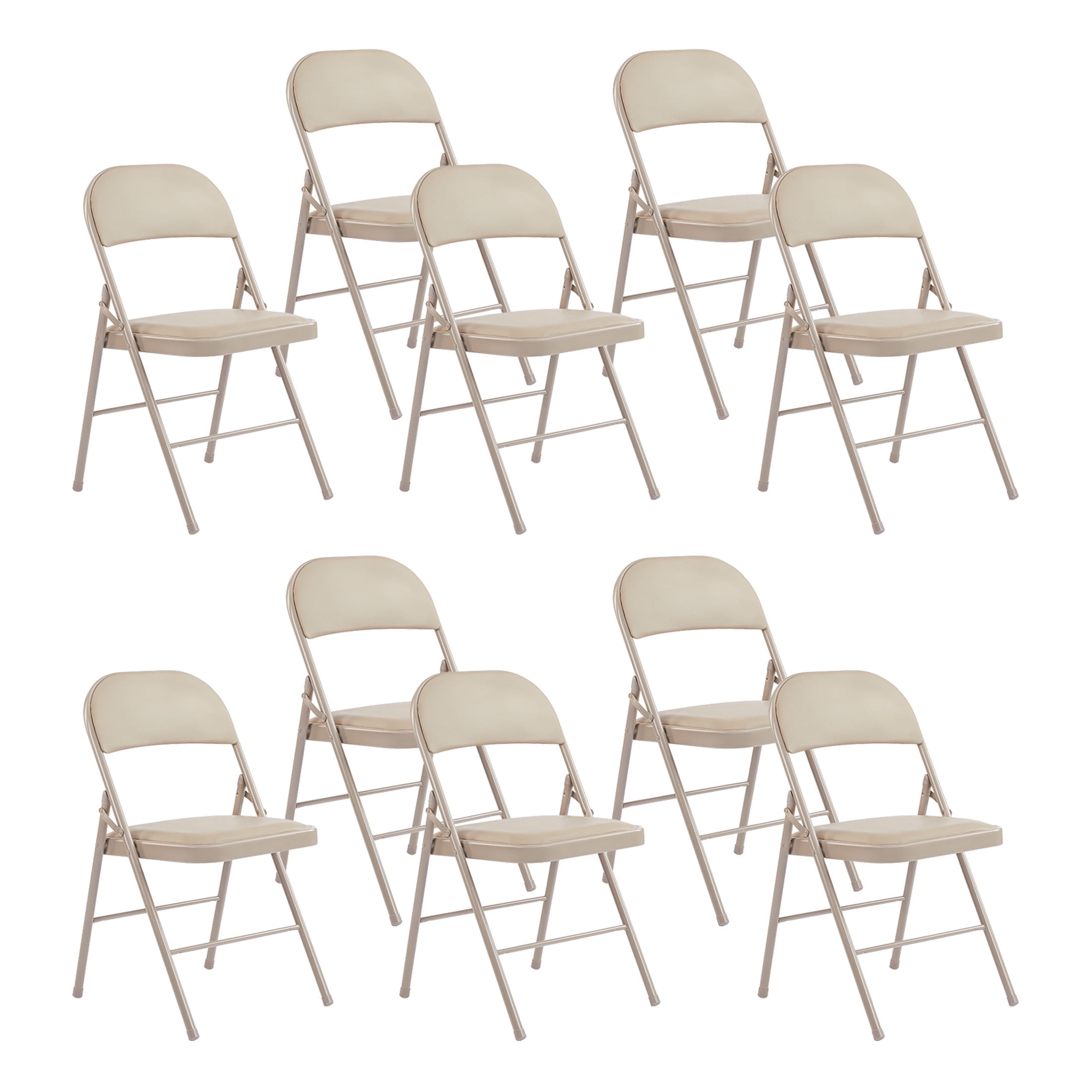 10 Pack Folding Chair, Indoor Outdoor Portable Stackable Commercial Leather Padded Seat for Home, Office, Party, Kahki - Walmart.com