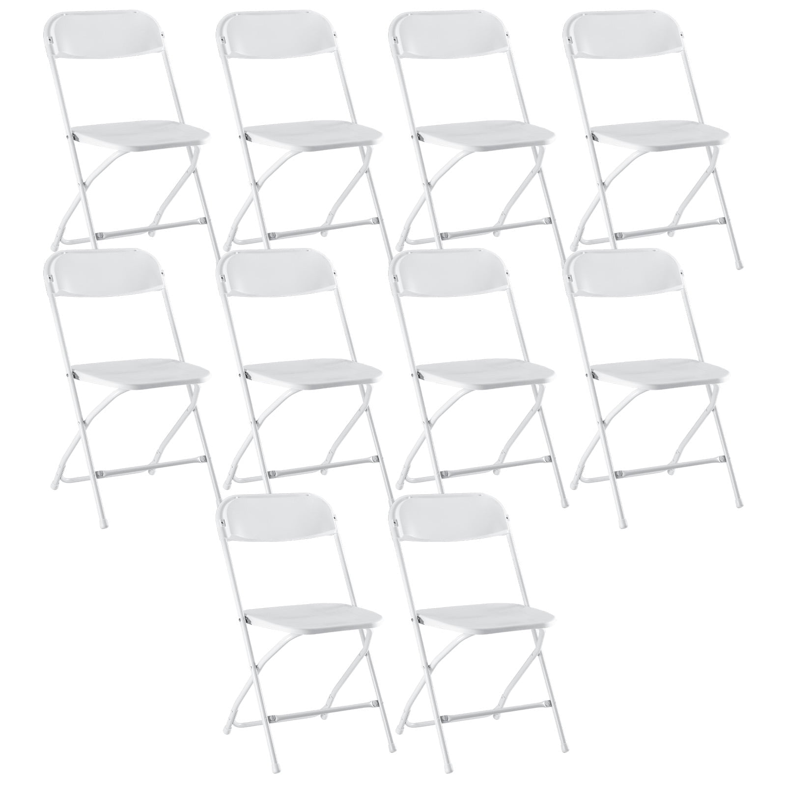 CONCETTA 10 Pcs Plastic Folding Chair Indoor Outdoor Activity Chair Lightweight Folding Chair
