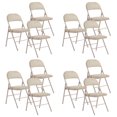 thumbnail image 1 of CONCETTA 12 Pack Folding Chair, Indoor Outdoor Portable Stackable Commercial Leather Padded Seat for Home, Office, Party, Kahki, 1 of 7