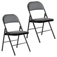 thumbnail image 1 of CONCETTA Modern Adult Folding Chairs, Metal Frame, Indoor, Auditorium, Waterproof and Portable, Black (Set of 2), 1 of 5