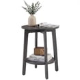 thumbnail image 1 of CONCETTA Bedside Nightstand, 2-Tier Round Side Table with Tapered Legs, Small End Table for Bedroom, Gray, 1 of 7