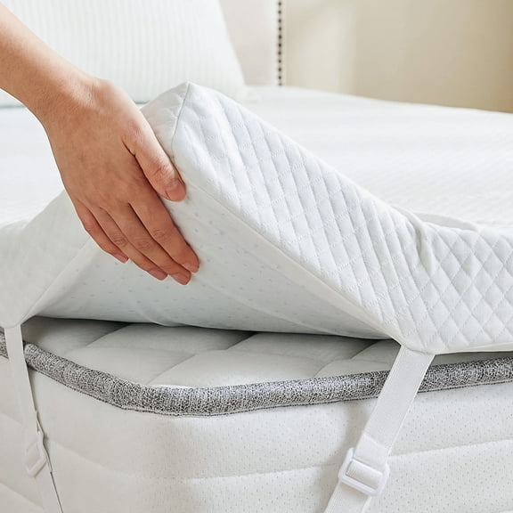 CONCETTA 2 inch Twin Gel Memory Foam Mattress Topper Twin Size, Bed Topper with Removable Soft Cover, White