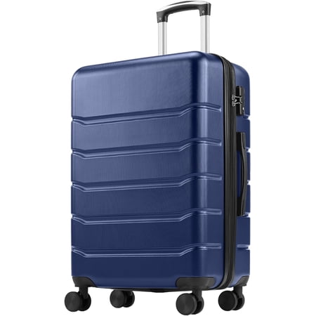 CONCETTA 20" Carry-On Bag, Hardshell Double Spinner Roller Suitcase with TSA Lock, Blue
