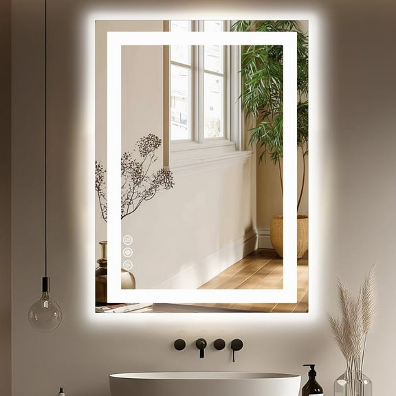CONCETTA 20"x 28" Bathroom Mirror with LED Light, Anti-Fog, Dimmable, Backlit + Front Lit Wall Mirror Vanity Mirror, Rectangle