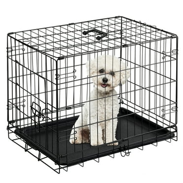 CONCETTA 24-Inch Foldable Single-Door Dog Crate – Portable Kennel, Removable Leakproof Tray for Small Dogs