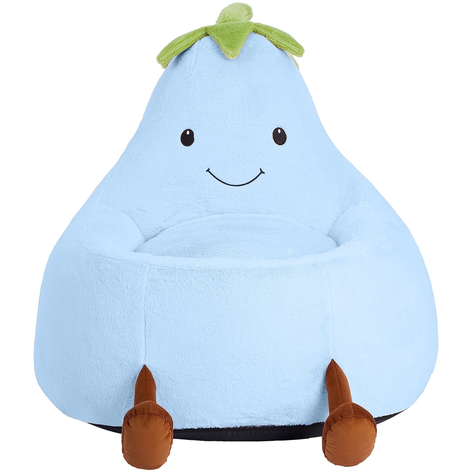 CONCETTA 24in Bean Bag Chair, Soft Faux Rabbit Fur Fabric, Cute Eggplant Lazy Chair for Kids, Living Rooms, Blue