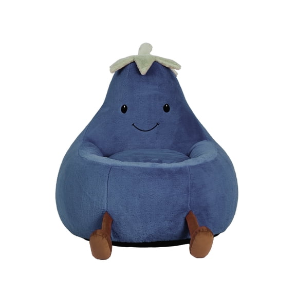 CONCETTA 24in Bean Bag Chair, Soft Faux Rabbit Fur Fabric, Cute Eggplant Lazy Chair for Kids, Living Rooms, Dark Blue