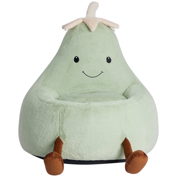 CONCETTA 24in Bean Bag Chair, Soft Faux Rabbit Fur Fabric, Cute Eggplant Lazy Chair for Kids, Living Rooms, Green