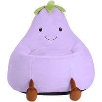 CONCETTA 24in Bean Bag Chair, Soft Faux Rabbit Fur Fabric, Cute Eggplant Lazy Chair for Kids, Living Rooms, Purple