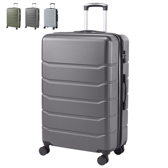 CONCETTA 24 inch Carry on Luggage, Lightweight Expandable Rolling Suitcase, Hard Shell ABS & TSA Lock Double Spinner Wheels Suit Case, Dark Gray