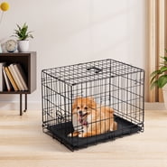 CONCETTA 24 inch Single-Door Folding Dog Crate, Portable Small Cage with Leak-Proof Pan Tray