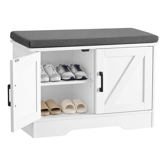 CONCETTA 28" Shoe Storage Bench with Cushion, Entryway Storage Cabinet with Adjustable Shelves, Shoe Organizer Bench for Bedroom Hallway