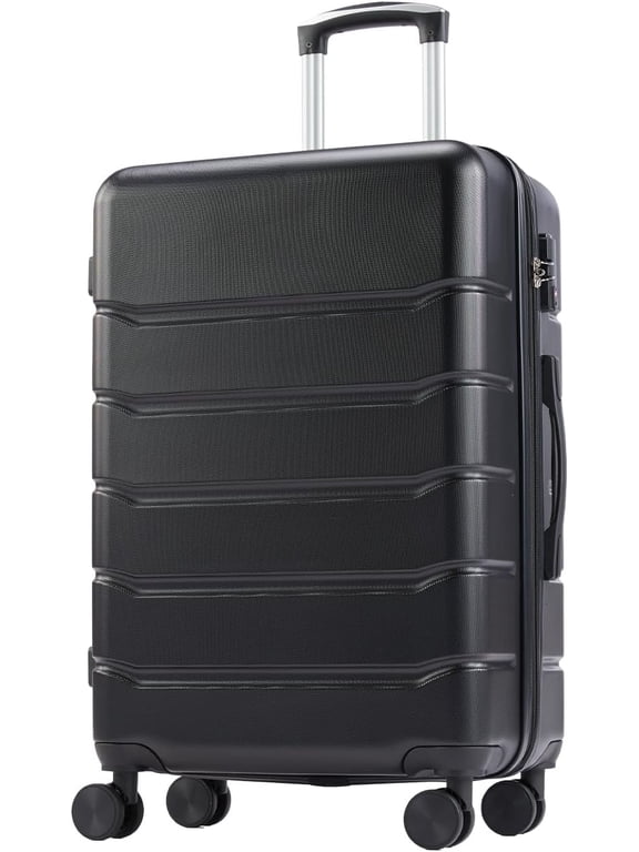 28 inch Luggage, Lightweight Expandable Rolling Suitcase, Hard Shell ABS & TSA Lock Double Spinner Wheels Suit Case, Black