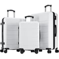 thumbnail image 1 of CONCETTA 3 Pcs ABS Hardside Luggage Sets, Lightweight Expandable Hard Shell Rolling Suitcase TSA Lock Spinner Wheel Suit Cases, White, 1 of 10