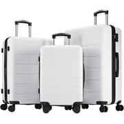 CONCETTA 3 Pcs ABS Hardside Luggage Sets, Lightweight Expandable Hard Shell Rolling Suitcase TSA Lock Spinner Wheel Suit Cases, White