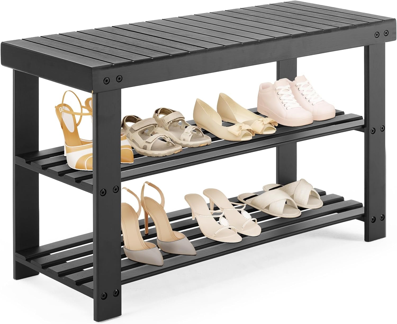 CONCETTA 3-Tier Bamboo Shoe Rack, x x Inches