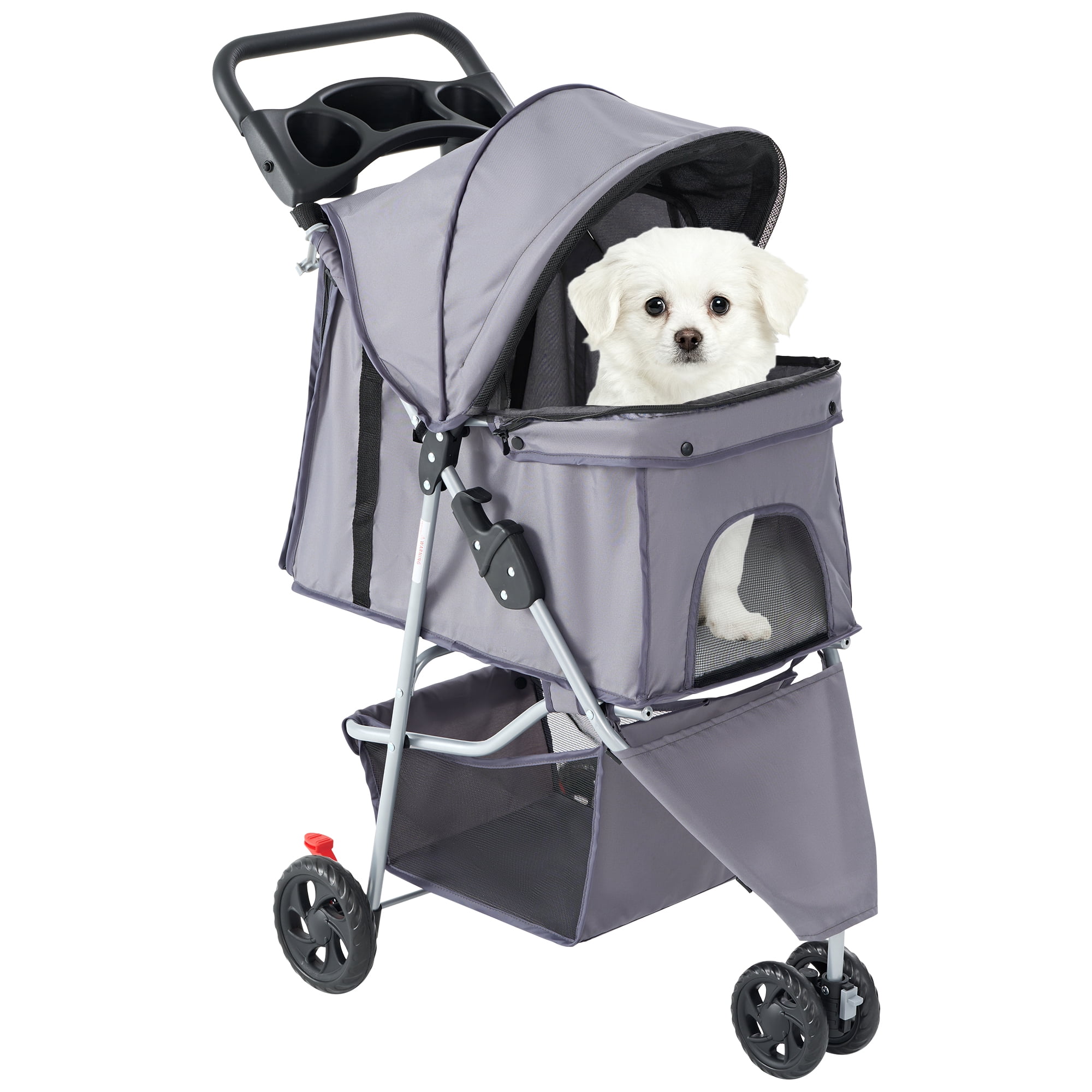 CONCETTA 3 Wheels Pet Stroller, Cats and Dog Strollers with Storage ...