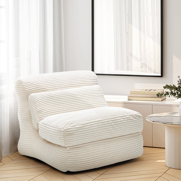 CONCETTA 3 in 1 Folding Sofa, Convertible Portable Single Bed with Back Support for Living Room Bedroom Lounge, White