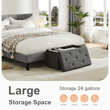 CONCETTA 30" Foldable Storage Ottoman Bench, Multifunctional, Supports up to 350 lbs