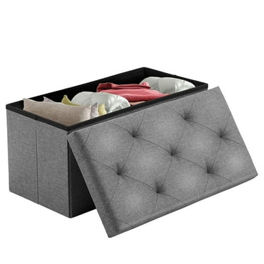CONCETTA 30" Storage Ottoman – Foldable Footrest Stool, 350lb Capacity, Gray