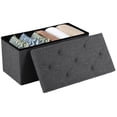 thumbnail image 1 of CONCETTA 30" Storage Ottoman Bench, Foldable Storage Chest, End of Bed Foot Stool with Padded Seat, Bedroom Bench, Support 660lbs, Gray, 1 of 8