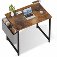 thumbnail image 1 of CONCETTA 31 Inch Computer Writing Desk with Storage Bag, Steel Frame for Home Office Study, Brown, 1 of 7