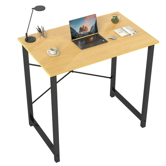 CONCETTA 31 Inch Computer Desk, Simple Office Desk Table for Gaming or Home Office, Writing Desk for Small Space, Oak