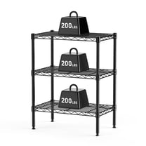 CONCETTA 31 inch 3-Tier Metal Wire Shelving Unit, Adjustable Storage Rack for Kitchen, Garage, or Living Room,Black