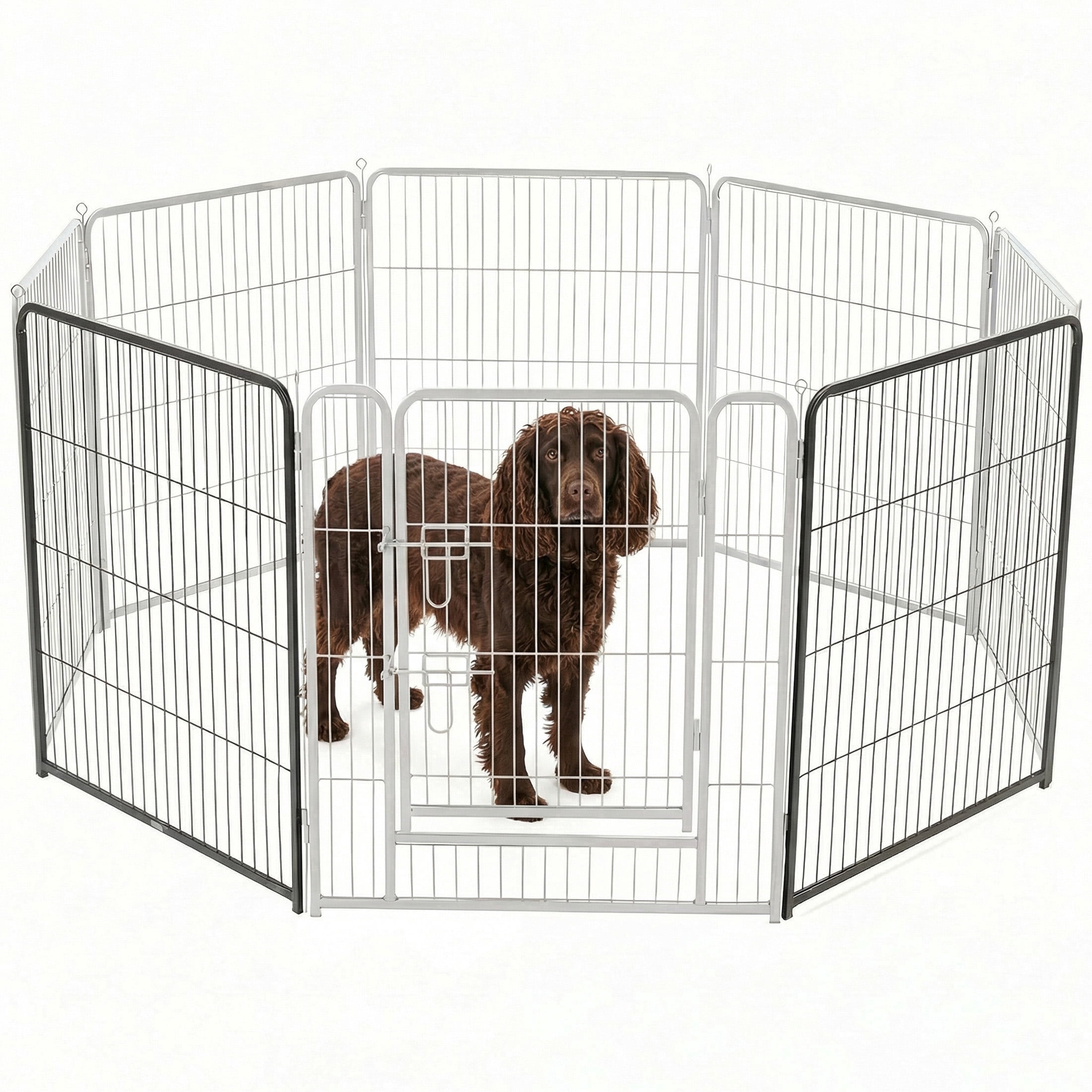 CONCETTA 32-Inch Dog Playpen with Secure Locking Door - Foldable 2 ...