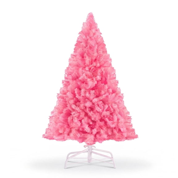 CONCETTA 4.5ft Artificial Christmas Tree with LED Twinkling Lights, Pre-Lit Spruce Realistic Holiday Xmas Dcor, 200 Lights, 763 Tips , Pink