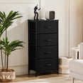 thumbnail image 1 of CONCETTA 4 Fabric Drawers Nightstand, Bed Side Furniture End Table for Closet, Entryway, Dorm, Black, 1 of 8