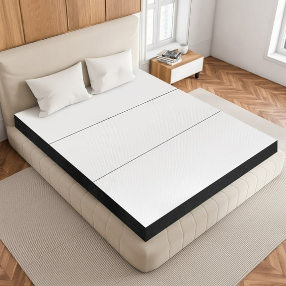 CONCETTA 4 inch Full Size Tri-fold Memory Foam Mattress, Portable Foldable Mat for Adults, Collapsible for Travel & Camping & Yoga