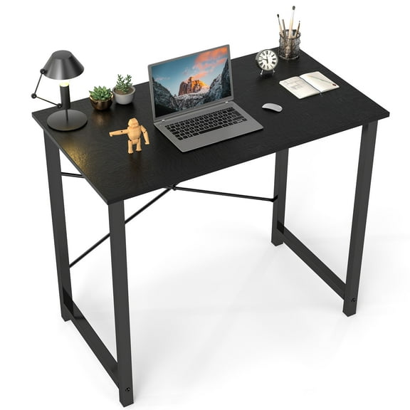 CONCETTA 40 Inch Computer Desk, Simple Office Desk Table for Gaming or Home Office, Writing Desk for Small Space, Black