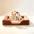 thumbnail image 1 of CONCETTA 42"x32" Orthopedic Dog Bed, XL Pet Sofa Bed with Egg Crate Foam Support, Machine Washable Cover, Brown, 1 of 9