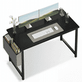 thumbnail image 1 of CONCETTA 47 Inch Computer Writing Desk with Storage Bag, Steel Frame for Home Office Study, Black, 1 of 8