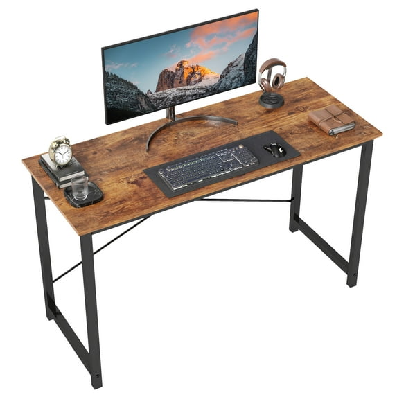CONCETTA 47 Inch Computer Desk, Simple Farmhouse Table for Gaming Table or Office Use, Writing Desk for Small Space, Rust