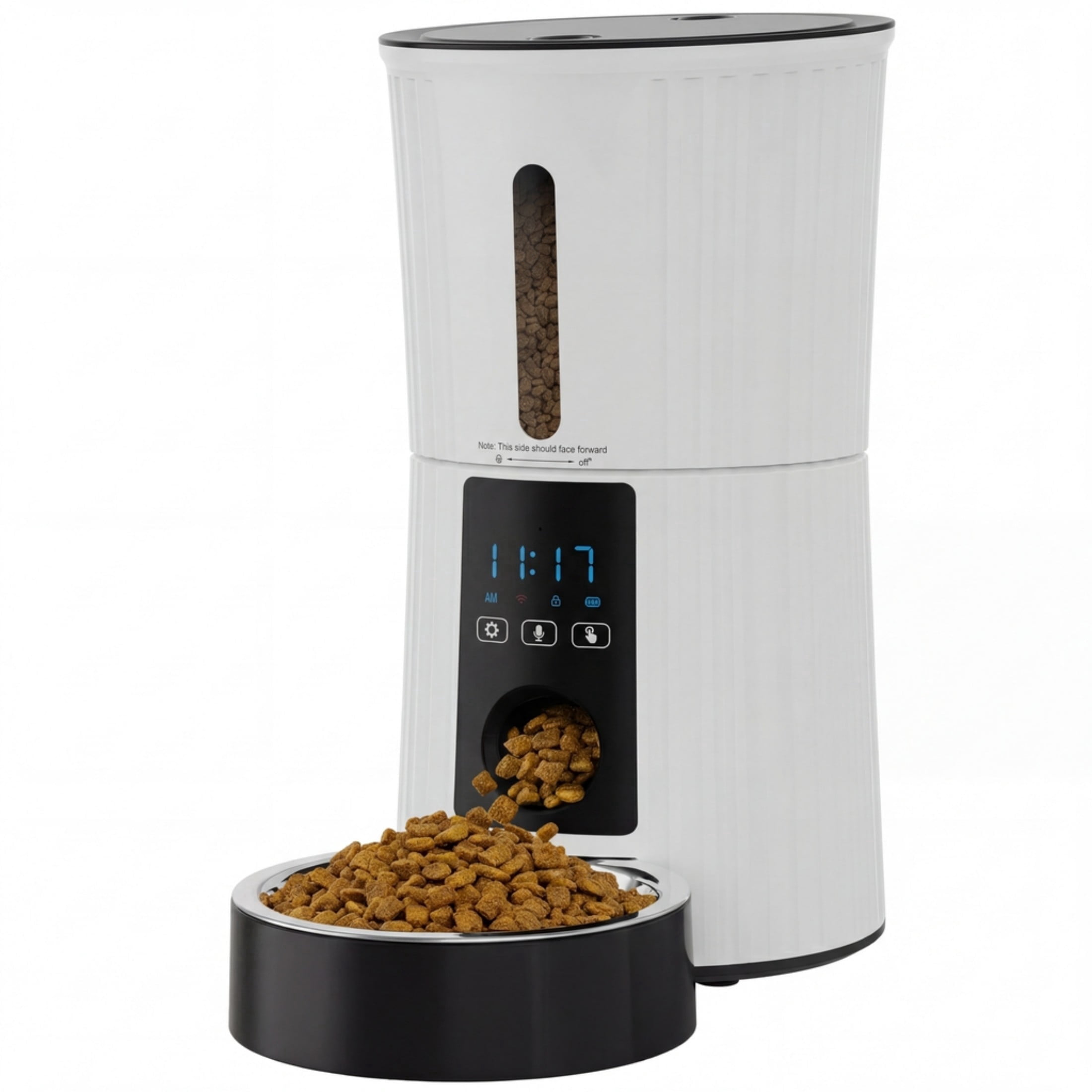 SHOUFTW 4L Automatic Pet Feeder - Programmable Timed Dry Food Dispenser, Smart Automatic Pet Feeder with APP Control, Voice Recorder & Portion Control, White