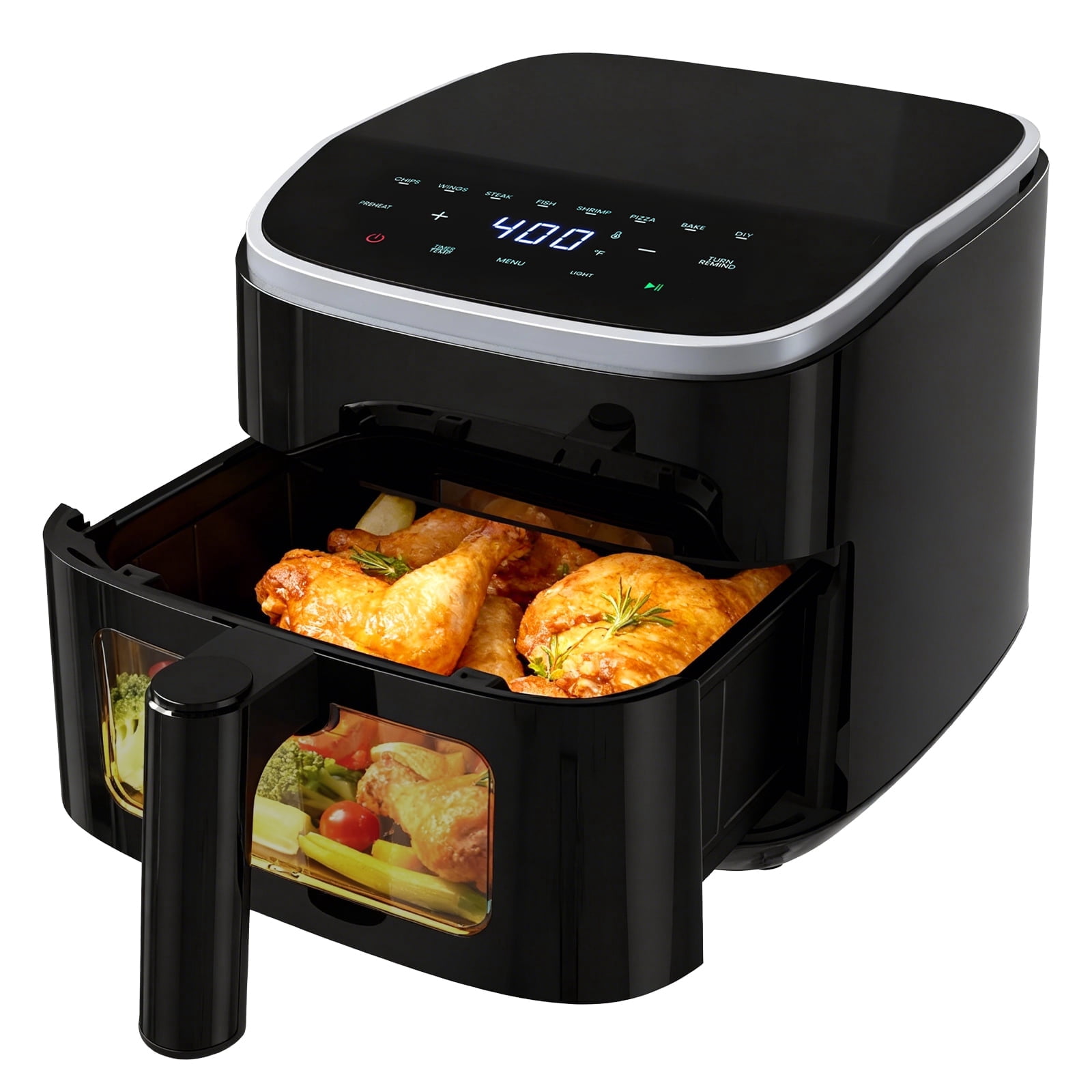CONCETTA 4QT Compact Air Fryer, 4-in-1 Crisp, Roast, Reheat & Dehydrate, Easy-Clean Dishwasher-Safe Parts, Black