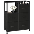 thumbnail image 1 of CONCETTA 5 Drawer Fabric Dresser, 2-Tier Shelf Storage Chest, Storage Cabinet for Bedroom, Hallway, Entryway, Black, 1 of 9
