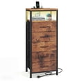 thumbnail image 1 of CONCETTA 5 Fabric Drawers Nightstand with Charging Station, USB/Type-C Ports, Adjustable Feet, Bedroom, Rust Brown, 1 of 8