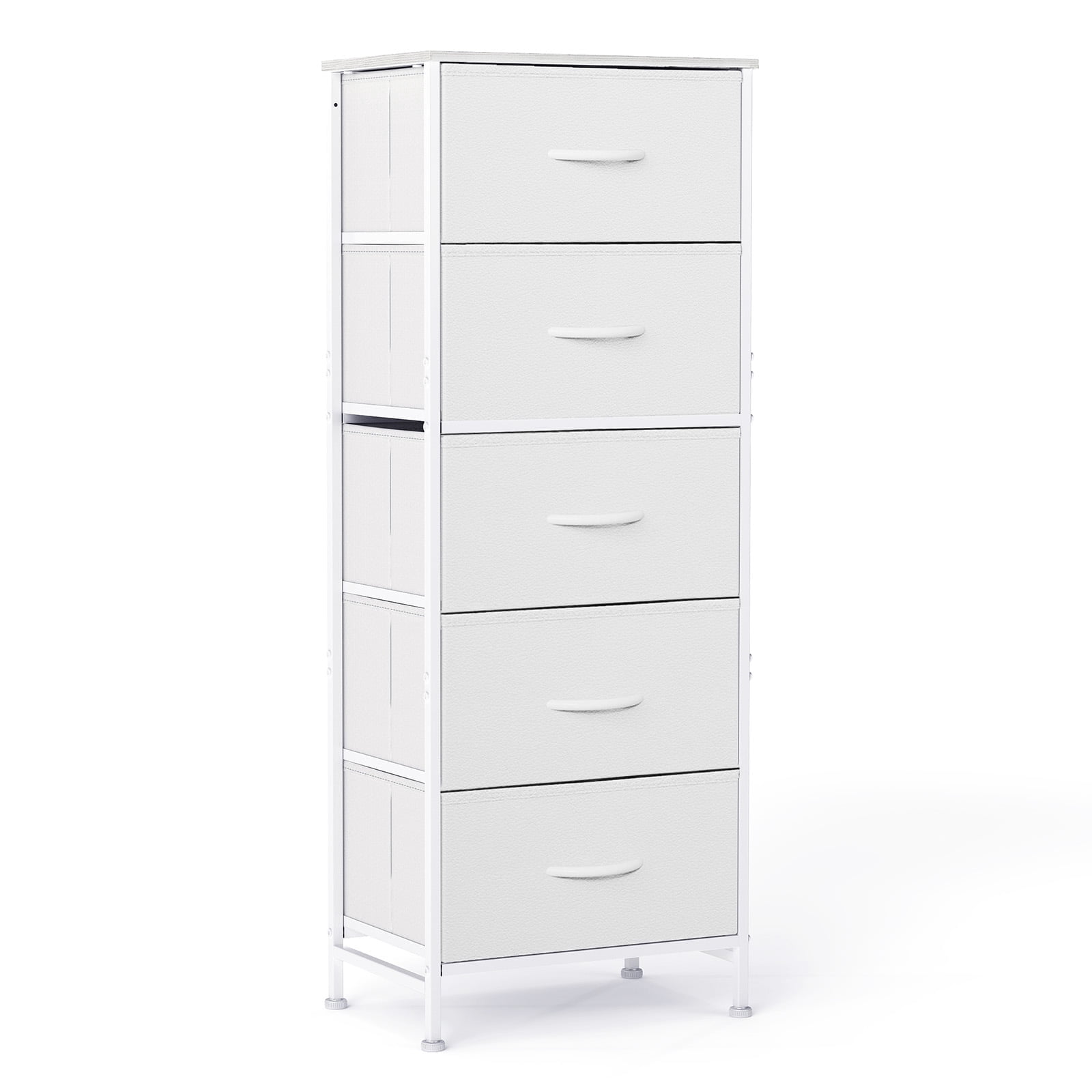 CONCETTA 5 Fabric Storage Cabinet, TV Stand, Clothing Storage, Living Room And Bedroom, White