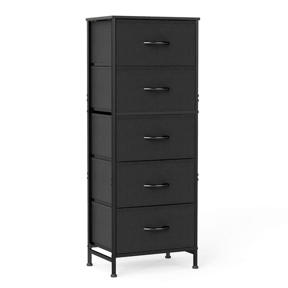 CONCETTA 5 Fabric Storage Cabinet, TV Stand, Clothing Storage, Living Room And Bedroom, Black