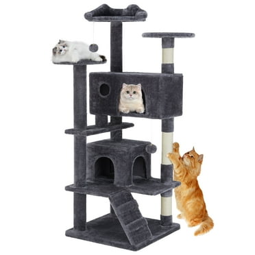 CONCETTA 54" Multi-Level Cat Tree Tower for Indoor Cats with Sisal Scratching Post, Dark Gray
